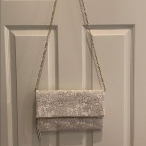 White Floral Clutch Purse